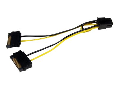 StarTech.com 6in SATA Power to 6 Pin PCI Express Video Card Power Cable Adapter - SATA to 6 pin PCIe power - Power cable - SATA power (M) to 6 pin PCIe power (M) - 15 cm