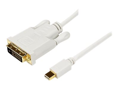 StarTech.com 3 ft Mini DisplayPort to DVI Adapter Cable - Mini DP to DVI Video Converter - MDP to DVI Cable for Mac / PC 1920x1200 - White (MDP2DVIMM3W) - DisplayPort cable - Mini DisplayPort (M) to DVI-D (M) - 91.44 cm - thumbscrews - white