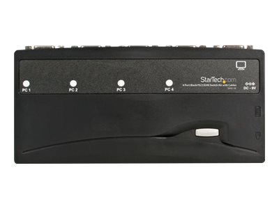 StarTech.com 4 Port Black PS/2 KVM Switch Kit with Cables - 4 Port PS2 KVM Switch - KVM Switch with Cables - VGA KVM Switch (SV411K) - KVM switch - 4 x KVM port(s) - 1 local user - desktop - for P/N: SVECON6