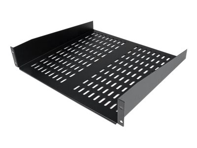 StarTech.com 1U Server Rack Shelf, 2U 16in Universal Fixed Vented Network Rack Shelf/Cantilever Tray for 19\" AV/Data/Network Equipment Enclosure w/Cage Nuts & Screws, 50lbs Weight Cap. - 2U Network Rack Shelf (CABSHELFV) - Rack shelf - black - 2U - 19\" - for P/N: RK12OD2, RK2537BKM, RK3236BKF, RK4236BKB, RK4242BK24, RK4242BK30, RKQMCAB12V2