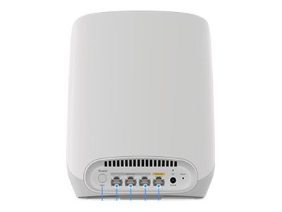 NETGEAR Orbi RBK763S - Wi-Fi system - (router, 2 extenders) - up to 7,500 sq.ft - mesh 1GbE - Wi-Fi 6 - Tri-Band