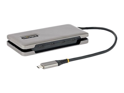 StarTech.com 4-Port USB-C Hub, 4x USB-C Ports, USB 3.1 10Gbps, Portable USB C Hub with 100W Power Delivery Pass-Through, Portable USB Type C Hub w/ 9.8in (25cm) Wrap-Around Cable - USB Expansion Hub (HB31CM4CPD3) - Hub - 4 x USB 3.2 Gen 2 - desktop