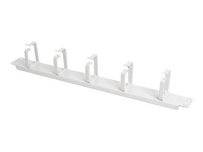 2U CABLE MANAGEMENT PANEL 5X CABLE RINGS 85X60 MM COLOR GREY (RAL 7035)