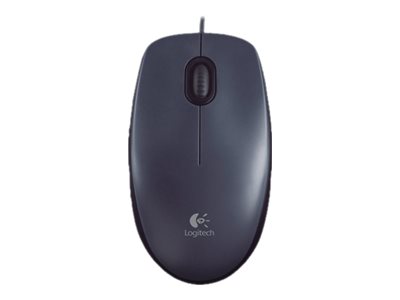 Logitech M100 - Mouse - right and left-handed - optical - 3 buttons - wired - USB - black