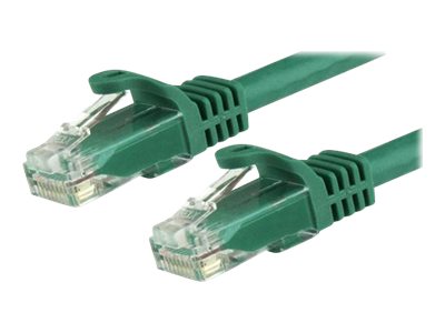 StarTech.com 1.5m CAT6 Ethernet Cable, 10 Gigabit Snagless RJ45 650MHz 100W PoE Patch Cord, CAT 6 10GbE UTP Network Cable w/Strain Relief, Green, Fluke Tested/Wiring is UL Certified/TIA - Category 6 - 24AWG (N6PATC150CMGN) - Patch cable - RJ-45 (M) to RJ-45 (M) - 1.5 m - UTP - CAT 6 - snagless - green