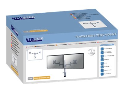 Neomounts FPMA-D1330D - Mounting kit - full-motion - for 2 LCD displays - silver - screen size: 10\"-27\" - clamp mountable, grommet, desk-mountable