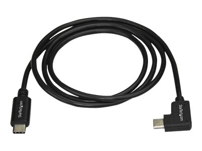 StarTech.com Right Angle USB-C Cable - 1m / 3 ft - Reversible - M/M - USB Type C Cable - USB-C Charge Cable - USB C to USB C Cable (USB2CC1MR) - USB cable - 24 pin USB-C (M) straight to 24 pin USB-C (M) right-angled - USB 2.0 - 1 m - black - for P/N: DKT30CHD