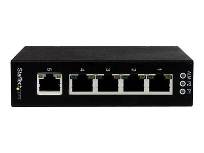 StarTech.com 5 Port Unmanaged Industrial Gigabit Ethernet Switch - DIN Rail / Wall-Mountable Network Switch - Rugged IP30 Gigabit Switch (IES51000) - Switch - 5 x 10/100/1000 - wall-mountable, desktop, DIN rail mountable - DC power