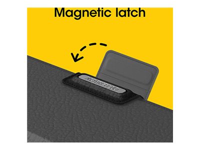 OtterBox Strada Series - Flip cover for mobile phone - polycarbonate, leather, metal latch - shadow black - for Samsung Galaxy S23