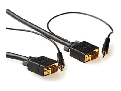 ACT Ultra High Performance - VGA / audio cable - HD-15, mini-phone stereo 3.5 mm  (M) - HD-15, mini-phone stereo 3.5 mm  (M) - 3 m - black