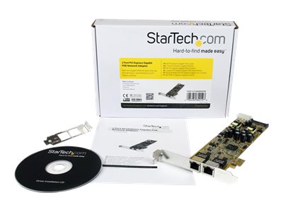 StarTech.com Dual Port PCI Express Gigabit Ethernet Network Card Adapter - 2 Port PCIe NIC 10/100/100 Server Adapter with PoE PSE (ST2000PEXPSE) - Network adapter - PCIe - Gigabit Ethernet x 2