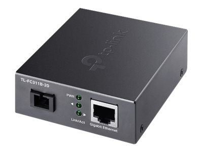TP-Link TL-FC311B-20 - V1 - fibre media converter - 1GbE - 1000Base-T, WDM, 1000Base-SC - RJ-45 / SC single-mode - up to 20 km - 1310 (TX) / 1550 (RX) nm - for JetStream TL-SG3452XP V1