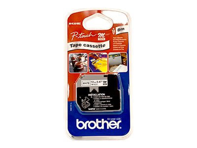 MK231BZ - Etikettape - zwart op wit - Rol (1.2 cm x 8 m) 1 rol(len) - voor P-Touch PT-55. PT-65. PT-75. PT-80. PT-85. PT-90. PT-BB4
