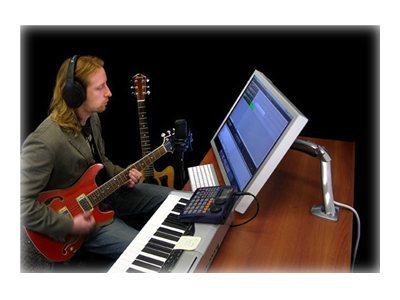 Ergotron MX - Mounting kit (articulating arm, desk clamp mount, grommet mount, base, extension) - Constant Force Technology - for LCD display - polished aluminium - screen size: up to 30\"