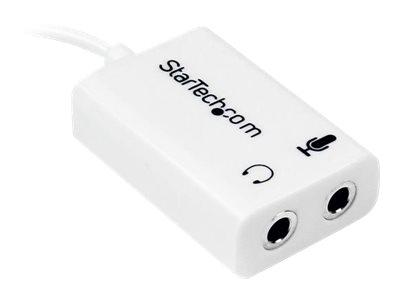 StarTech.com 4 Position Microphone and Headphone Splitter 3.5 mm 4 Pin / 4 Pole Mic and Audio Combo Splitter Cable (MUYHSMFFADW) - Headset splitter - mini-phone stereo 3.5 mm female to 4-pole mini jack male - 15.25 cm - white - for P/N: MUHSMF2M