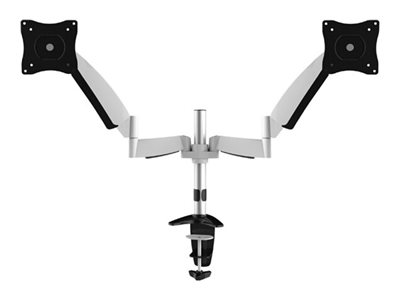Neomounts FPMA-D950D - Mounting kit - full-motion - for 2 LCD displays - silver - screen size: 10\"-27\" - clamp mountable, grommet, desk-mountable