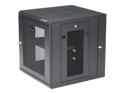 StarTech.com 12U 19\" Wall Mount Network Cabinet, 20\" Deep 4 Post Hinged Locking IT Computer Equipment Enclosure with Shelf, Flexible Vented Switch Depth Data Rack Cisco 3850, 2960 Series - 12U Vented Cabinet (RK1224WALHM) - Rack enclosure cabinet - wall mountable - black - 12U