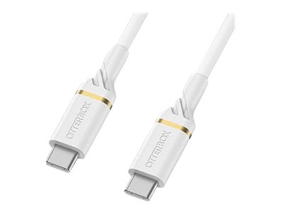 OtterBox Standard - USB cable - 24 pin USB-C (M) to 24 pin USB-C (M) - USB 2.0 - 3 A - 3 m - Power Delivery support - cloud dust white