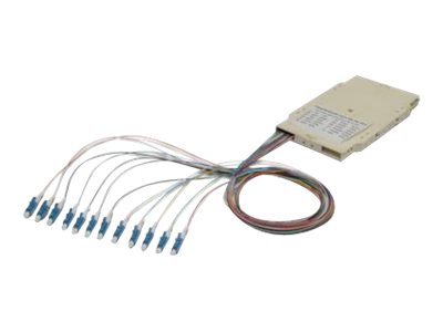 FO SPLICE CASSETTE WITH 12 COLORED PIGTAILS LC (APC) SM OS2 09/125 micro LSZH