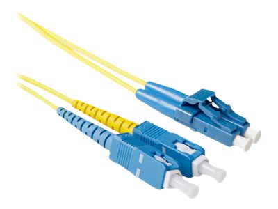 ACT LC-SC 9/125um OS2 Duplex short boot fiber optic patch 5m
