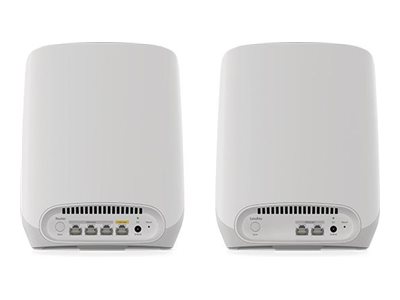 NETGEAR Orbi RBK763S - Wi-Fi system - (router, 2 extenders) - up to 7,500 sq.ft - mesh 1GbE - Wi-Fi 6 - Tri-Band