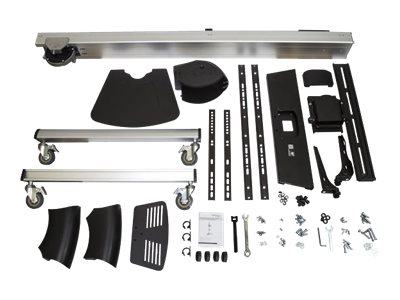 StarTech.com Heavy Duty Rolling Portable TV Cart Stand with Wheels - 32 to 75 inch - Adjustable Rotating Mobile Flat Panel Screen Mount (STNDMTV70) - Cart - for flat panel - plastic, aluminium, steel - black, silver - screen size: 32\"-70\" - for P/N: HDMIPLATE