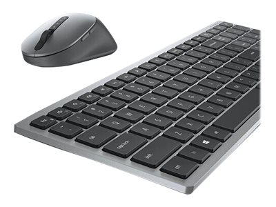 Dell Multi-Device KM7120W - Keyboard and mouse set - wireless - 2.4 GHz, Bluetooth 5.0 - UK - titan grey