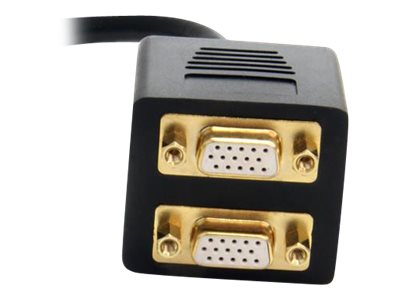StarTech.com 1 ft / 30cm DVI to Dual VGA Y Splitter Cable - DVI-I Analog to Dual VGA, 1x DVI-I (M), 2x VGA (F) (DVISPL1VV) - Display splitter - HD-15 (VGA) (F) to DVI-I (M) - 30 cm - black