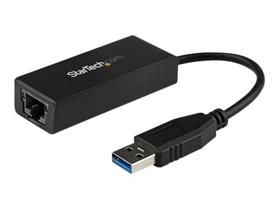 StarTech.com USB 3.0 to Gigabit Ethernet Adapter - 10/100/1000 NIC Network Adapter - USB 3.0 Laptop to RJ45 LAN (USB31000S) - Network adapter - USB 3.0 - Gigabit Ethernet - black