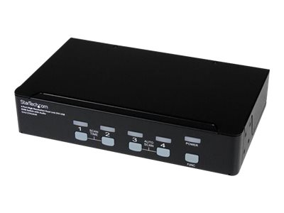 StarTech.com 4 Port High Resolution USB DVI Dual Link KVM Switch with Audio and USB 2.0 Hub (SV431DVIUAHR) - KVM / audio / USB switch - 4 x KVM / audio / USB - 1 local user - desktop - for P/N: DVID4N1USB10, DVID4N1USB15, DVID4N1USB6, SVA5N3NEUA, USBDVI4N1A10, USBDVI4N1A6