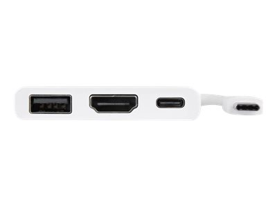 StarTech.com USB-C to HDMI Adapter - White - 4K 30Hz - Thunderbolt 3 Compatible - with Power Delivery (USB PD) - USB C Dongle (CDP2HDUACPW) - Adapter - 24 pin USB-C male to HDMI, USB Type A, 24 pin USB-C female - 60 mm - white - 4K support, USB Power Delivery (60W)