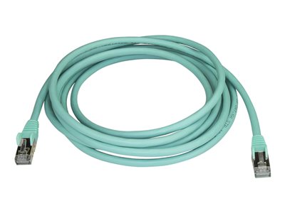 StarTech.com 3m CAT6A Ethernet Cable, 10 Gigabit Shielded Snagless RJ45 100W PoE Patch Cord, CAT 6A 10GbE STP Network Cable w/Strain Relief, Aqua, Fluke Tested/UL Certified Wiring/TIA - Category 6A - 26AWG (6ASPAT3MAQ) - Patch cable - RJ-45 (M) to RJ