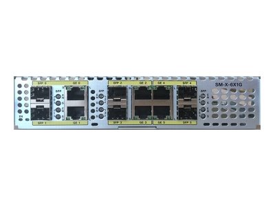 Cisco SM-X-6X1G Gigabit Ethernet Service Module - Expansion module - Gigabit Ethernet x 6 + Gigabit SFP x 6 - refurbished - for Cisco 4451-X