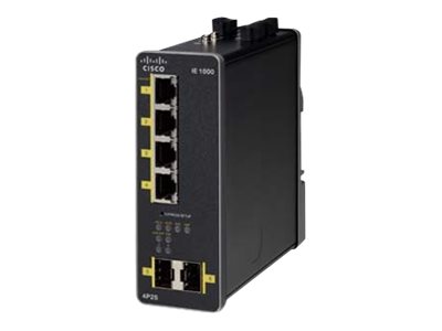 Cisco Industrial Ethernet 1000 Series - Switch - Managed - 4 x 10/100/1000 (PoE+) + 2 x 1000Base-X SFP (uplink) - DIN rail mountable - PoE+ - DC power