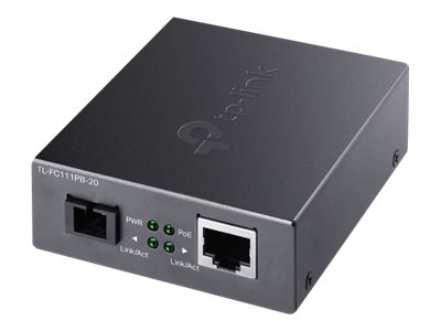 TP-Link TL-FC111PB-20 V2 - Fibre media converter - 100Mb LAN - 10Base-T, 100Base-TX, WDM - SC single-mode / RJ-45 - up to 20 km - 1550 (RX) / 1310 (TX) nm