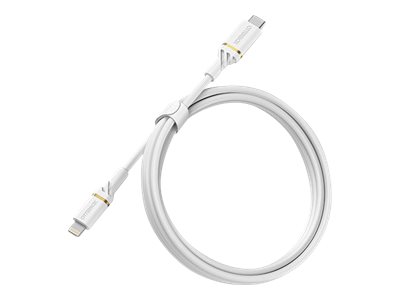 OtterBox Standard - Lightning cable - Lightning male to 24 pin USB-C male - 1 m - cloud dust white - USB Power Delivery (60W)