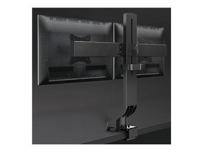 Neomounts FPMA-D860D - Mounting kit - full-motion - for 2 LCD displays - black - screen size: 10\"-27\" - clamp mountable, grommet, desk-mountable