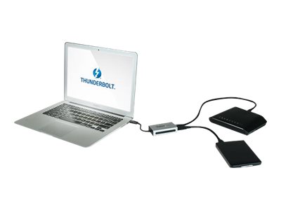 StarTech.com Thunderbolt to Gigabit Ethernet plus USB 3.0 - Thunderbolt Adapter - Thunderbolt to Ethernet - Thunderbolt to USB 3.0 (TB2USB3GE) - Network adapter - Thunderbolt - Gigabit Ethernet + USB 3.0 - silver
