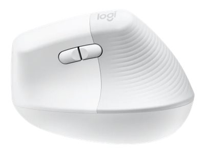 Logitech Lift Vertical Ergonomic Mouse - Vertical mouse - ergonomic - optical - 6 buttons - wireless - Bluetooth, 2.4 GHz - Logitech Logi Bolt USB receiver - off-white