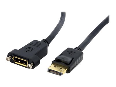StarTech.com 3 ft. (0.9 m) Displayport Male to Female Cable - Mounting - Latched Connectors - DisplayPort - DP Monitor Cable (DPPNLFM3) - DisplayPort cable - DisplayPort (M) to DisplayPort (F) - 91.4 cm - latched, molded - black - for P/N: CDP2DP141M