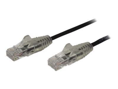StarTech.com 1m Slim LSZH CAT6 Ethernet Cable, 10 Gigabit Snagless RJ45 100W PoE Patch Cord, CAT 6 10GbE UTP Network Cable w/Strain Relief, Black, Fluke Tested/ETL, Low Smoke Zero Halogen - Category 6 - 28AWG (N6PAT100CMBKS) - Patch cable - RJ-45 (M) to RJ-45 (M) - 1 m - CAT 6 - snagless - black