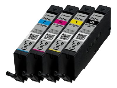 Canon CLI-581XXL C/M/Y/BK Multi Pack - 4-pack - 11.7 ml - Very High Yield - black, yellow, cyan, magenta - original - blister with security - ink tank - for PIXMA TS6251, TS6350, TS6351, TS705, TS8252, TS8350, TS8351, TS8352, TS9550, TS9551