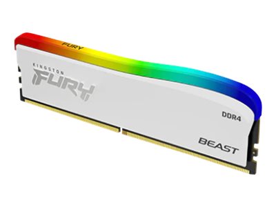 Kingston FURY Beast - RGB Special Edition - DDR4 - module - 8 GB - DIMM 288-pin - 3600 MHz / PC4-28800 - CL17 - 1.35 V - unbuffered - non-ECC - white