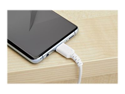 StarTech.com 1m USB C Charging Cable, Durable Fast Charge & Sync USB 2.0 Type C to USB C Laptop Charger Cord, TPE Jacket Aramid Fiber M/M 60W White, Samsung S10, S20 iPad Pro MS Surface - Heavy Duty and Rugged - USB cable - 24 pin USB-C (M) straight to 24 pin USB-C (M) straight - Thunderbolt 3 / USB 2.0 - 1 m - white