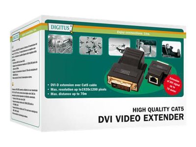 DVI VIDEO EXTENDER OVER CAT5 UP TO 70M (CAT5 UTP) MAX. RES. 1920X120060HZ