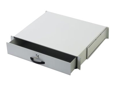 2U LOCKABLE DRAWER WITH HANDLE 88X481X400 MM COLOR GREY (RAL 7035)