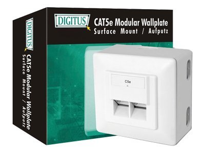 CAT 5E WALL OUTLET SHIELDED 2X RJ45 8P
