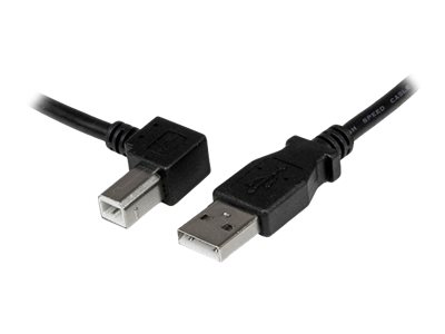 StarTech.com 2m USB 2.0 A to Left Angle B Cable Cord - 2 m USB Printer Cable - Left Angle USB B Cable - 1x USB A (M), 1x USB B (M) (USBAB2ML) - USB cable - USB Type B (M) to USB (M) - USB 2.0 - 2 m - left-angled connector - black