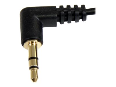 StarTech.com 6 ft. (1.8 m) Right Angle 3.5 mm Audio Cable - 3.5mm Slim Audio Cable - Right Angle - Male/Male - Aux Cable (MU6MMS2RA) - Audio cable - mini-phone stereo 3.5 mm male to mini-phone stereo 3.5 mm male - 1.8 m - black