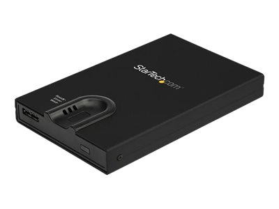 StarTech.com USB 3.0 to 2.5-inch SATA External Hard Drive Enclosure with Secure Biometric Fingerprint/Password Access for 256-bit AES Encrypted USB 3.1 Gen 1 5Gbps SSD/HDD Data Transfer - Portable Vented Aluminum Case - 8 fingerprints and permissions - OS Independent - Storage enclosure - 2.5\" - SATA 6Gb/s - USB 3.0 - black - TAA Compliant